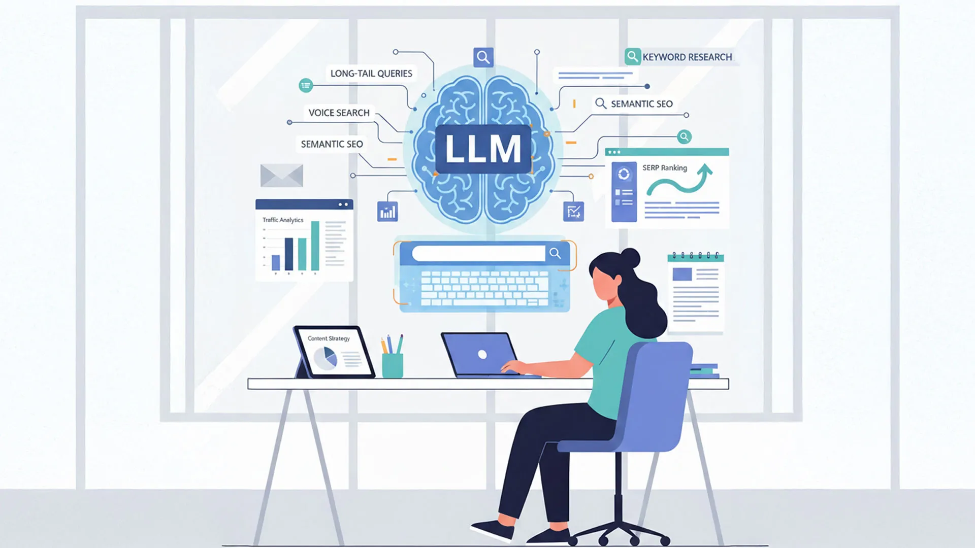 Marketer-using-AI-LLM-assist-with-keyword-research-SEO