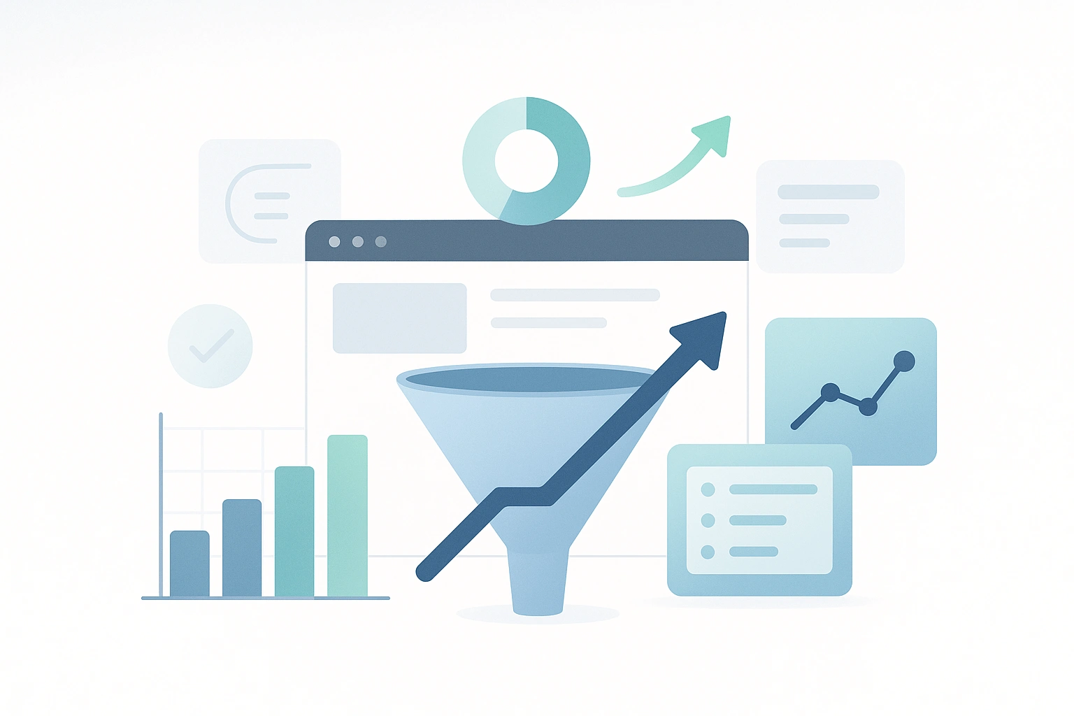 Conversion Rate Optimization (CRO) funnel and growth charts