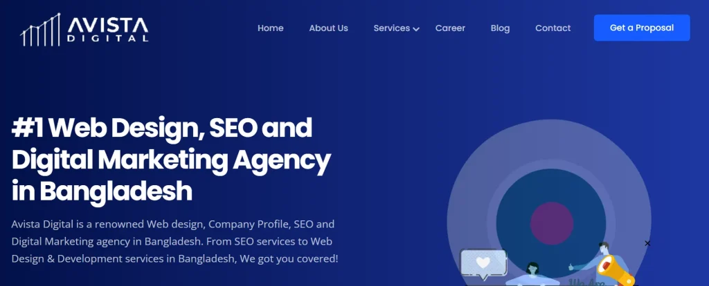 Avista Digital marketing agency in Bangladesh website screenshot
