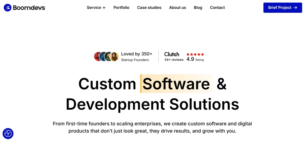 Boomdevs UI UX design agency website screenshot