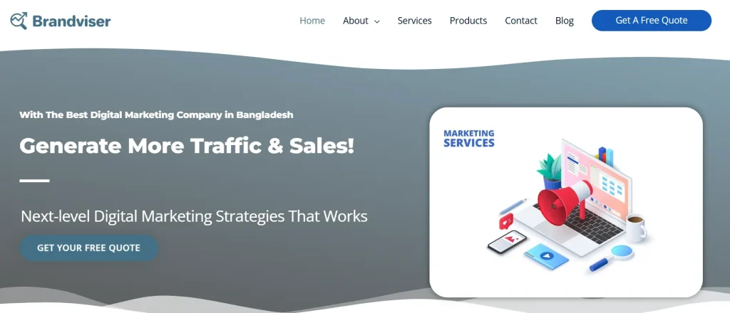 BrandViser digital marketing agency in Bangladesh website screenshot