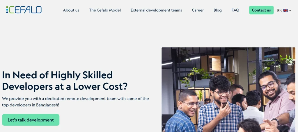 Cefalo software company in Bangladesh website screenshot
