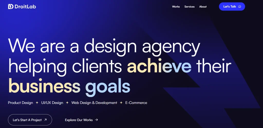 DroitLab UI UX design agency website screenshot