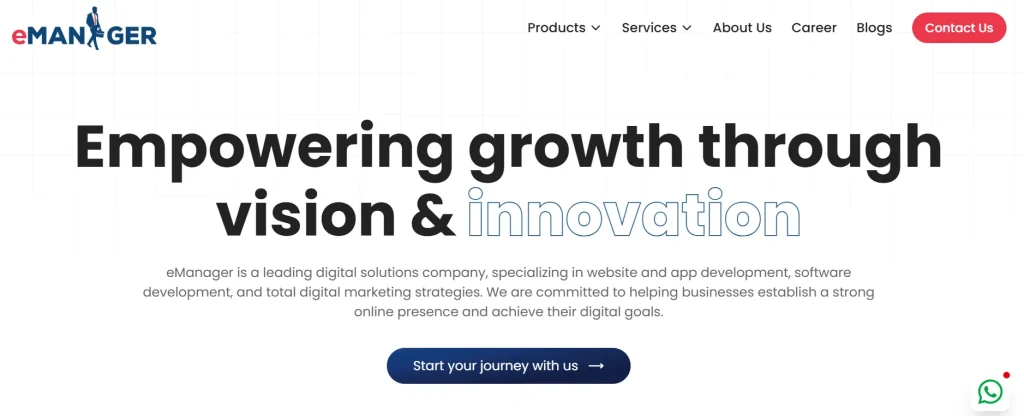 eManager IT digital marketing agency in Bangladesh website screenshot