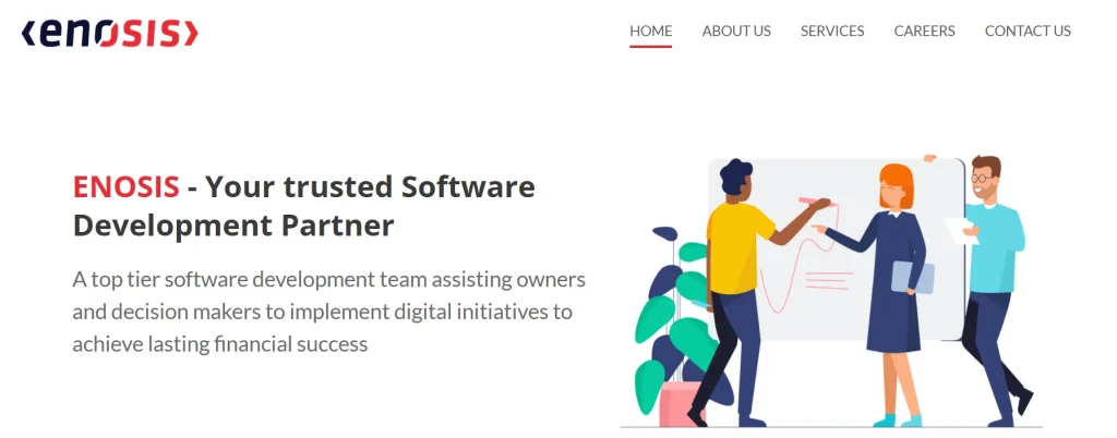 Enosis Solutions software company in Bangladesh website screenshot
