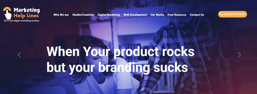Marketing Help Lines digital marketing agency in Bangladesh website screenshot