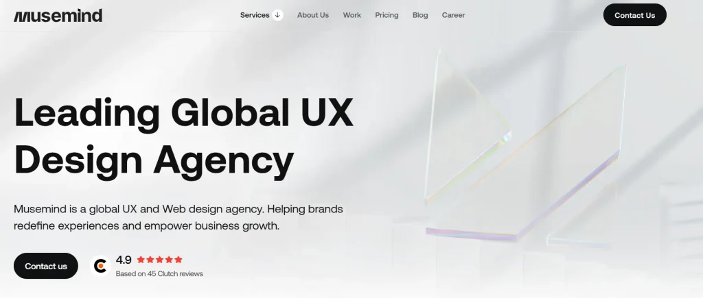 Musemind web design and development company website screenshot