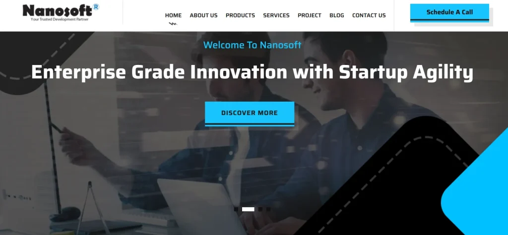Nanosoft web design and development company website screenshot