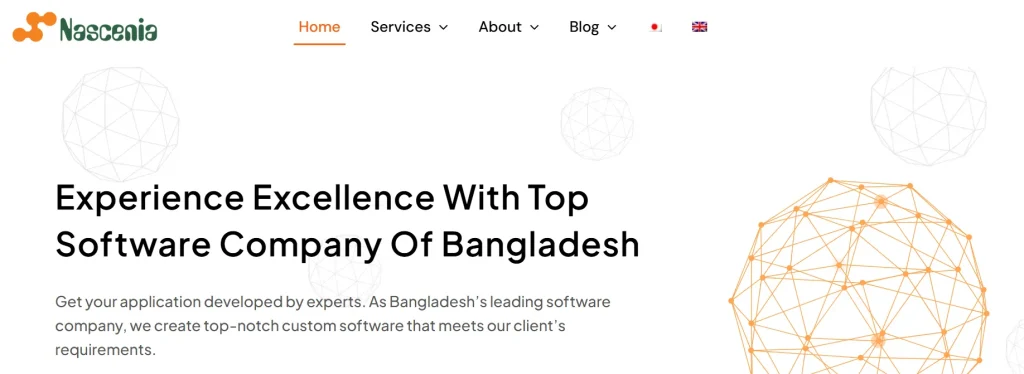 Nascenia software company in Bangladesh website screenshot
