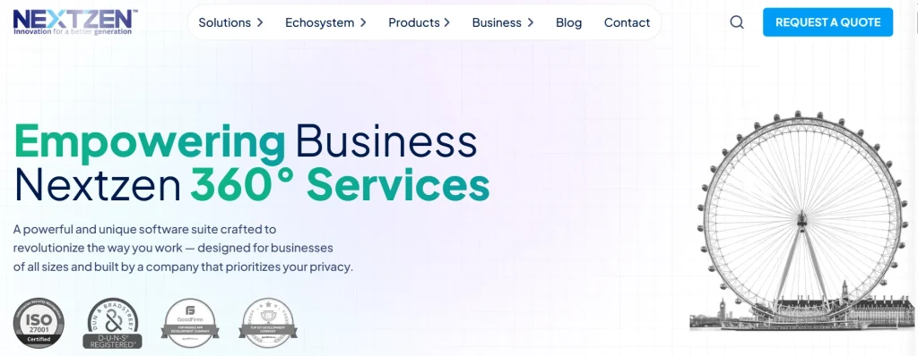 Nextzen Limited UI UX design agency website screenshot
