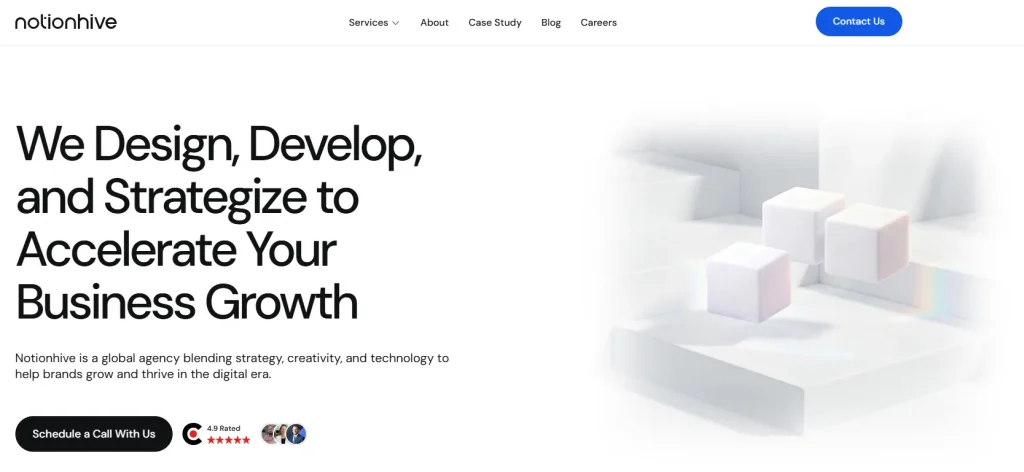 Notionhive UI UX design agency website screenshot