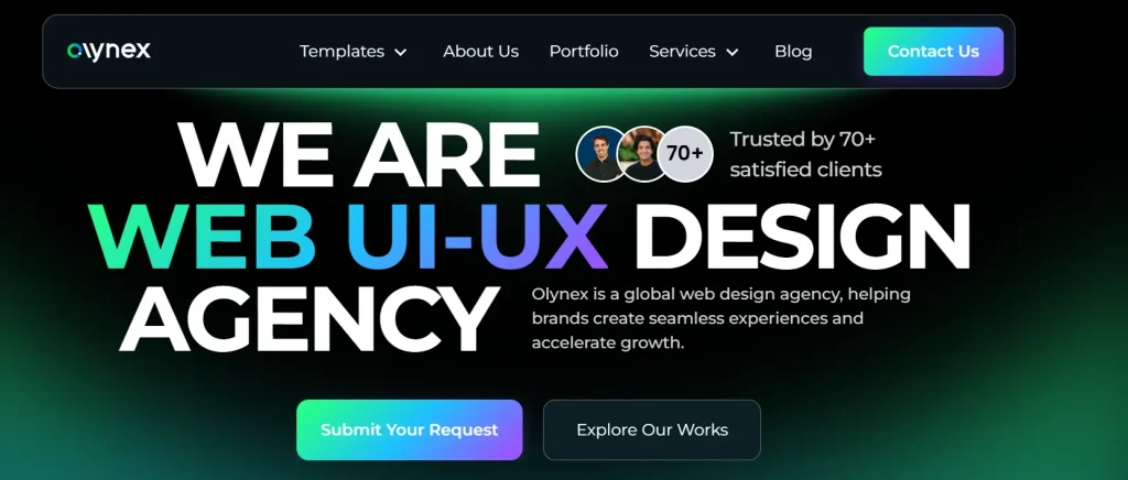 Olynex UI UX design agency website screenshot