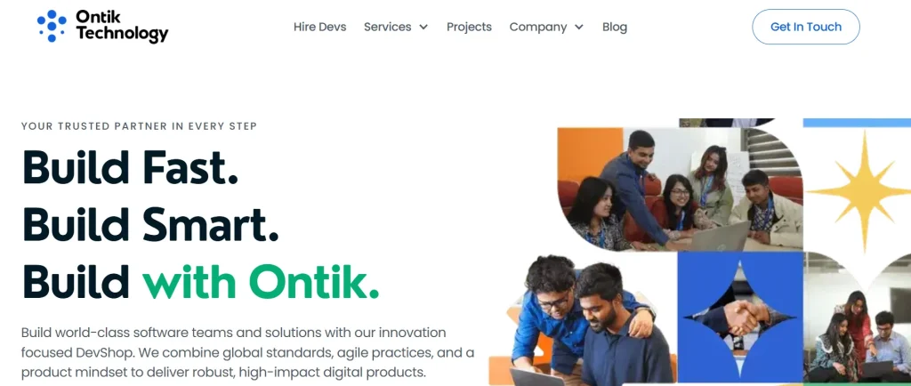 Ontik Technology web design and development company website screenshot