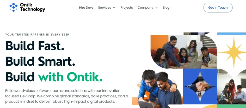 Ontik Technology software company in Bangladesh website screenshot
