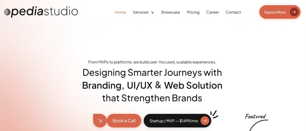 Opedia Studio UI UX design agency website screenshot