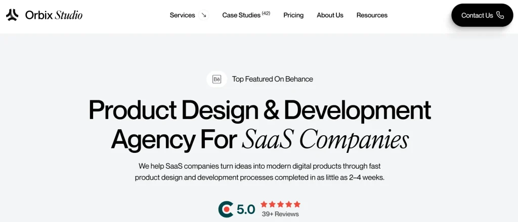 Orbix Studio UI UX design agency website screenshot