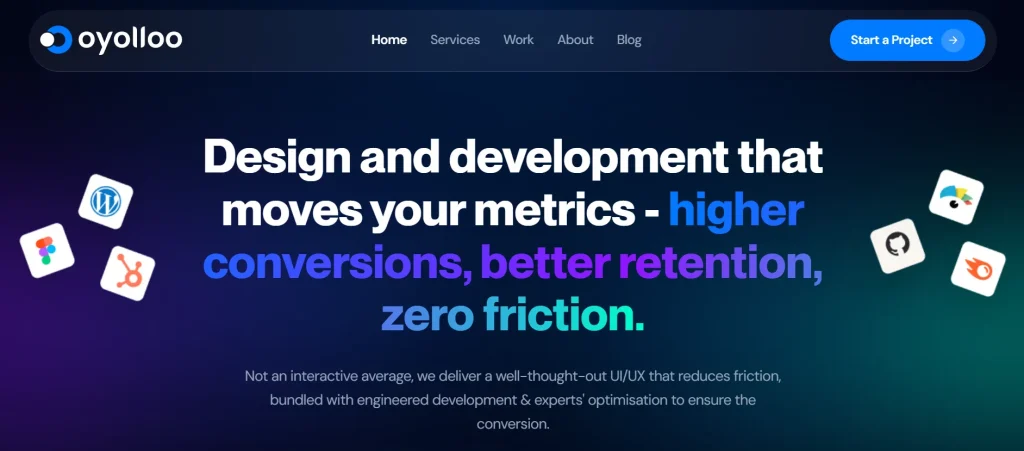 Oyolloo UI UX design agency website screenshot