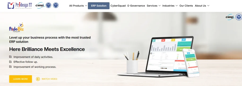 Pridesys IT software company in Bangladesh website screenshot
