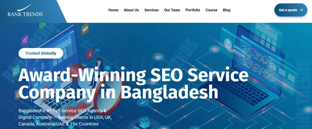 Rank Trends SEO company in Bangladesh website screenshot