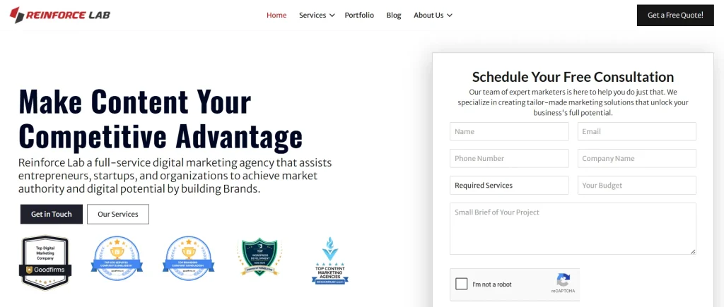Reinforce Lab SEO company in Bangladesh website screenshot
