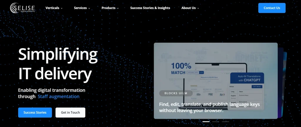 SELISE Digital Platforms software company in Bangladesh website screenshot
