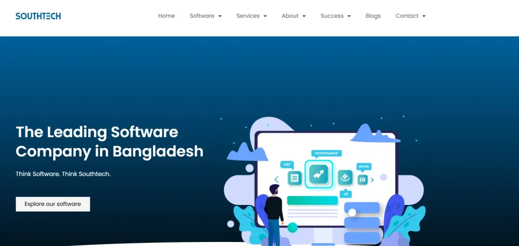 South Tech software company in Bangladesh website screenshot
