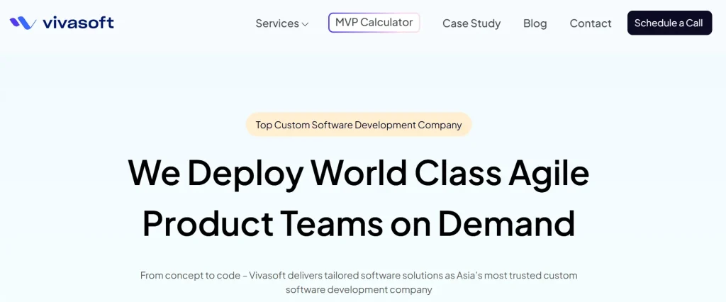 Vivasoft Limited software company in Bangladesh website screenshot

