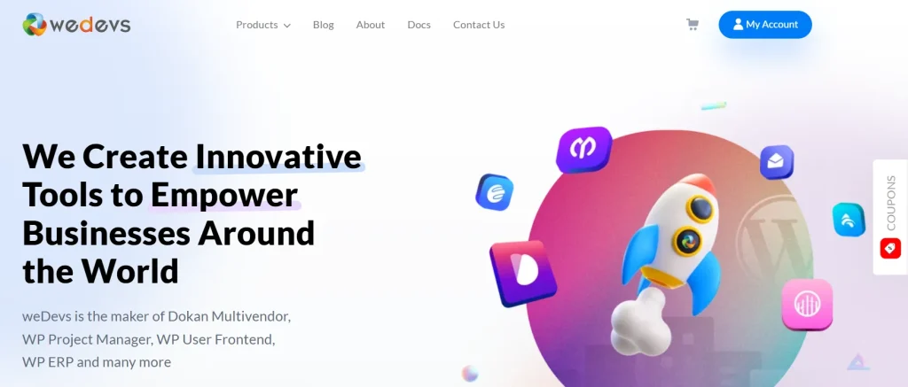 weDevs software company in Bangladesh website screenshot
