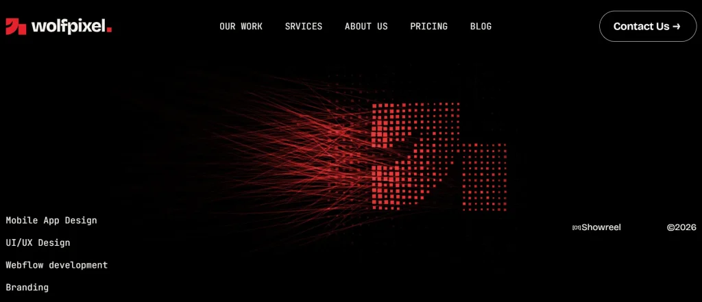 Wolf Pixel UI UX design agency website screenshot